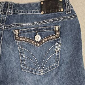 Woman's Plus SEVEN7 Luxe Premium Diamond Rhinestone Bootcut Jeans Size 18